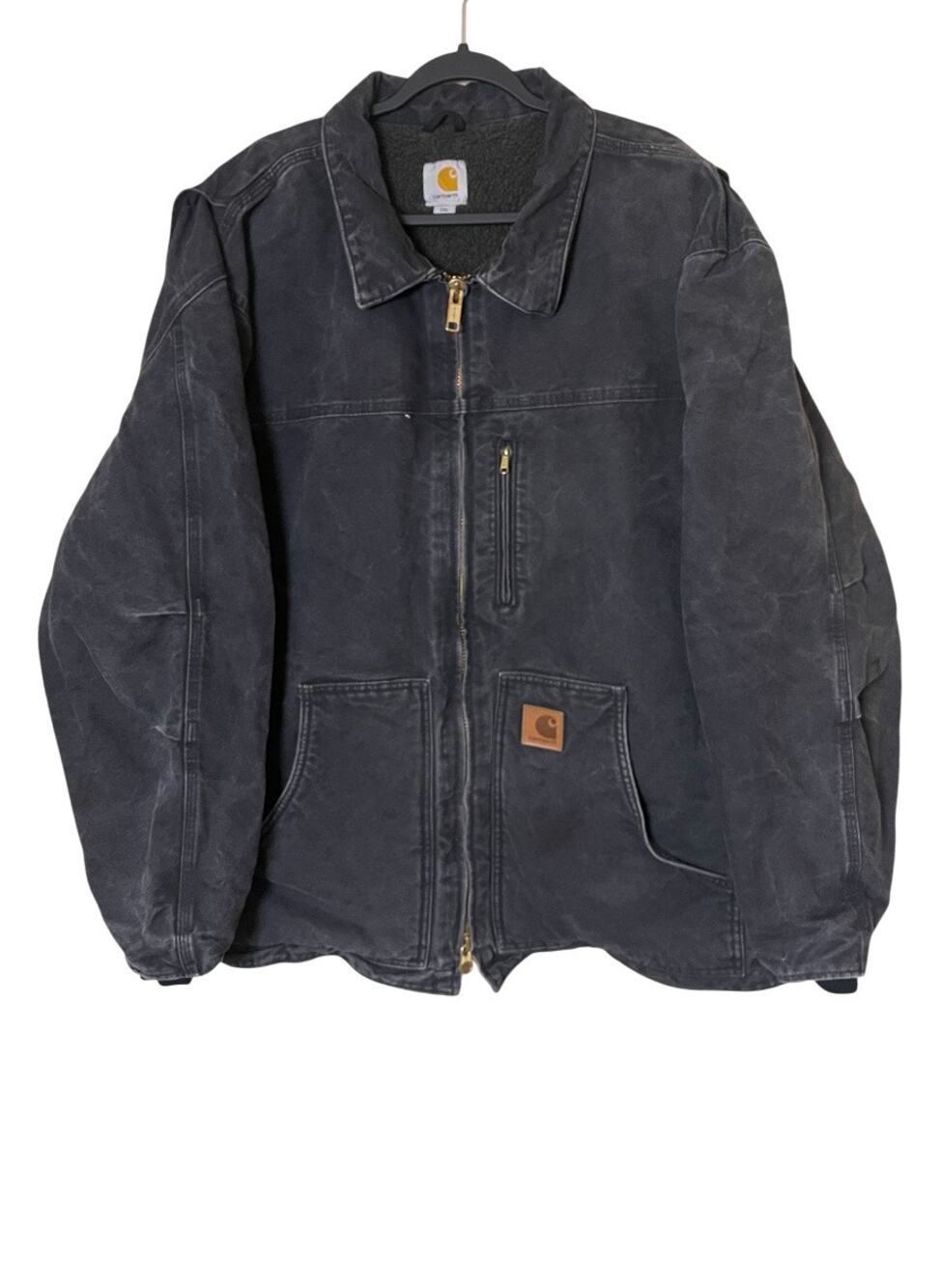 Carhartt Men’s 2XL Faded Black C61 Sandstone Ridge Duck Canvas Coat Sherpa Lined